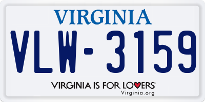 VA license plate VLW3159