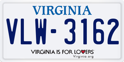 VA license plate VLW3162