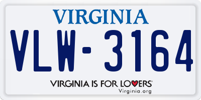 VA license plate VLW3164