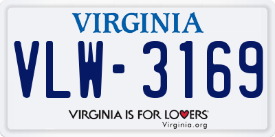 VA license plate VLW3169