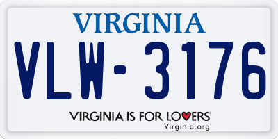 VA license plate VLW3176