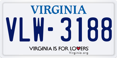 VA license plate VLW3188