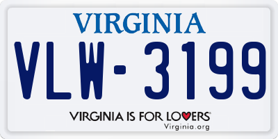 VA license plate VLW3199