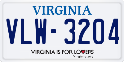 VA license plate VLW3204