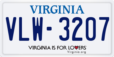 VA license plate VLW3207