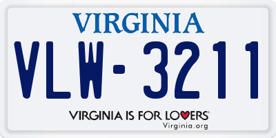 VA license plate VLW3211