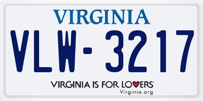 VA license plate VLW3217