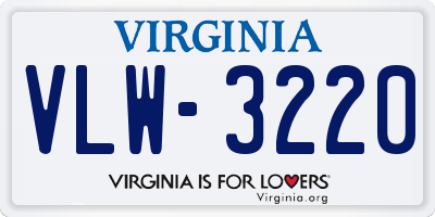 VA license plate VLW3220