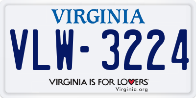 VA license plate VLW3224