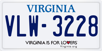 VA license plate VLW3228