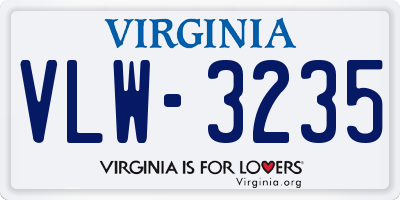 VA license plate VLW3235