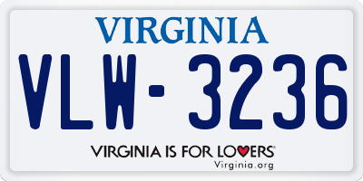 VA license plate VLW3236