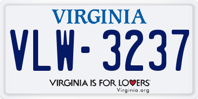 VA license plate VLW3237