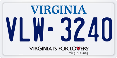 VA license plate VLW3240