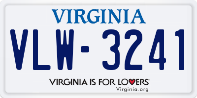 VA license plate VLW3241