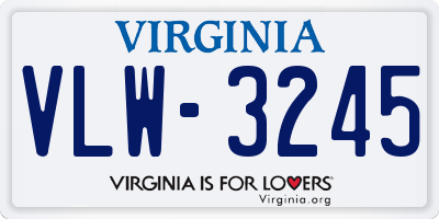 VA license plate VLW3245