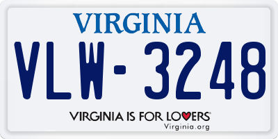 VA license plate VLW3248