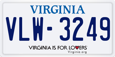 VA license plate VLW3249