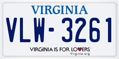 VA license plate VLW3261