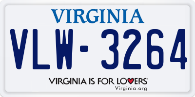 VA license plate VLW3264