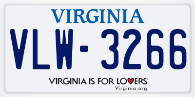 VA license plate VLW3266