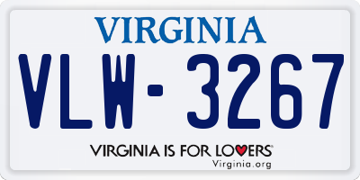 VA license plate VLW3267