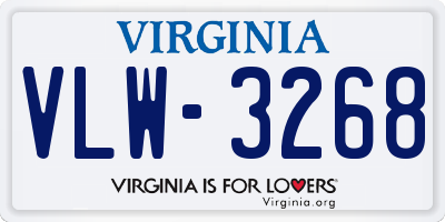 VA license plate VLW3268