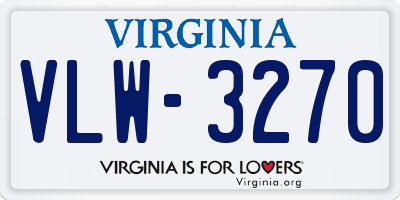 VA license plate VLW3270