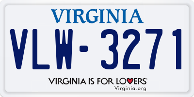 VA license plate VLW3271