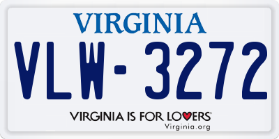 VA license plate VLW3272