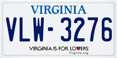 VA license plate VLW3276