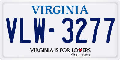 VA license plate VLW3277