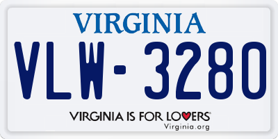 VA license plate VLW3280