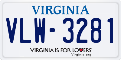 VA license plate VLW3281