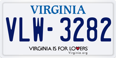 VA license plate VLW3282