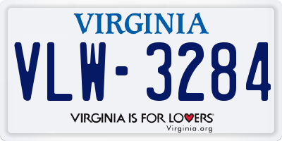 VA license plate VLW3284