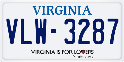 VA license plate VLW3287