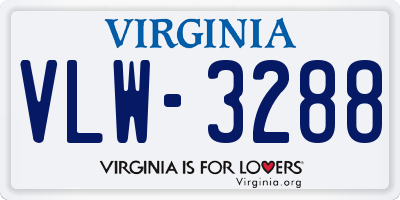 VA license plate VLW3288