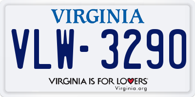 VA license plate VLW3290