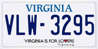 VA license plate VLW3295