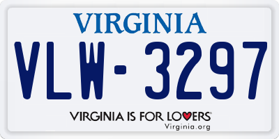 VA license plate VLW3297