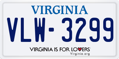 VA license plate VLW3299