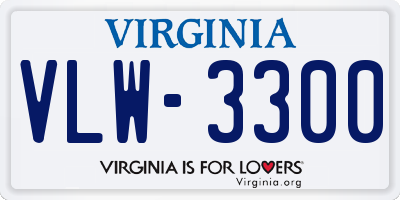 VA license plate VLW3300