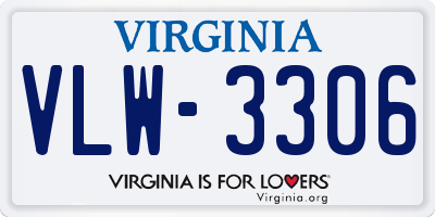 VA license plate VLW3306