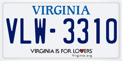 VA license plate VLW3310