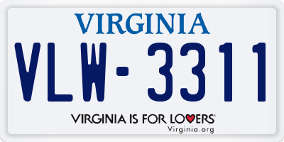 VA license plate VLW3311