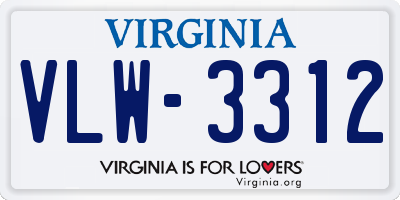 VA license plate VLW3312