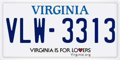 VA license plate VLW3313