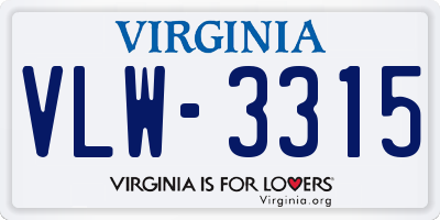 VA license plate VLW3315