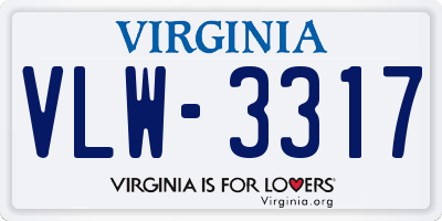 VA license plate VLW3317